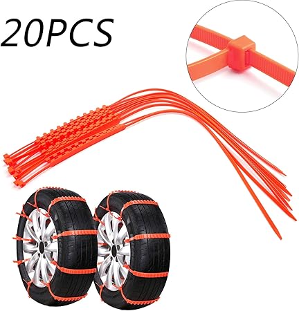 Amazon Areyourshop スノータイヤチェーン 滑り止めベルト 車 トラック Suv 緊急 冬 運転 2sets C176 A001 Orange 2pc カータイヤ ホイール 車 バイク