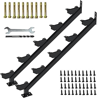 2 Pack Steel Stair Stringer, 5 Steps Stair Riser, Outdoor Metal Step Stringers for 32.5 Inch Height Deck.