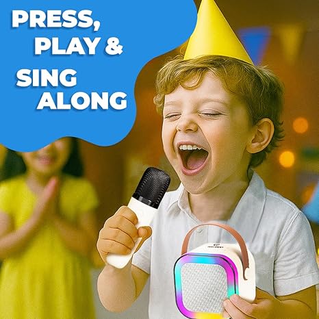 Wembley Rechargeable Karaoke Mic with Speaker for Singing | Wireless Mini Portable Bluetooth Speaker with Microphone & LED Lights | Cute Birthday Gift for Kids Musical Toys for Boys, Girls and Adults - Image 8