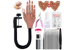 200Pcs Professional Practice Hand for Acrylic Nails with Nail Tips and DIY Tools
