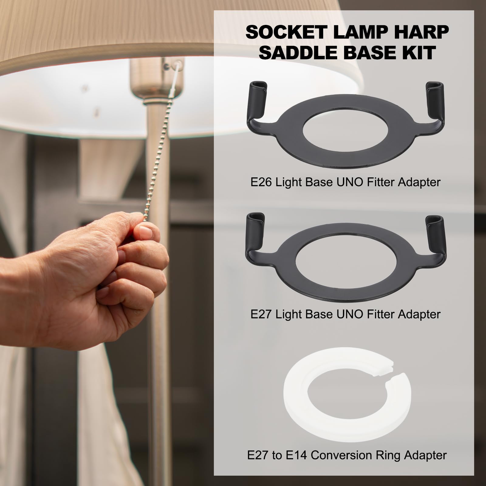 YOKIVE E27 E26 Lamp Harp Saddle Base - Image 3
