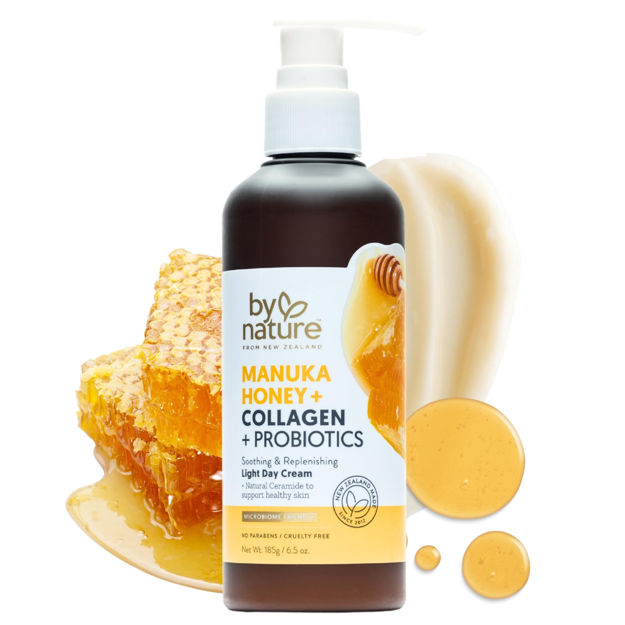 Manuka Honey + Collagen + Probiotics Day Cream - Nourishing Formula to Soothen your Skin - Skincare from New Zealand - 6.5 oz