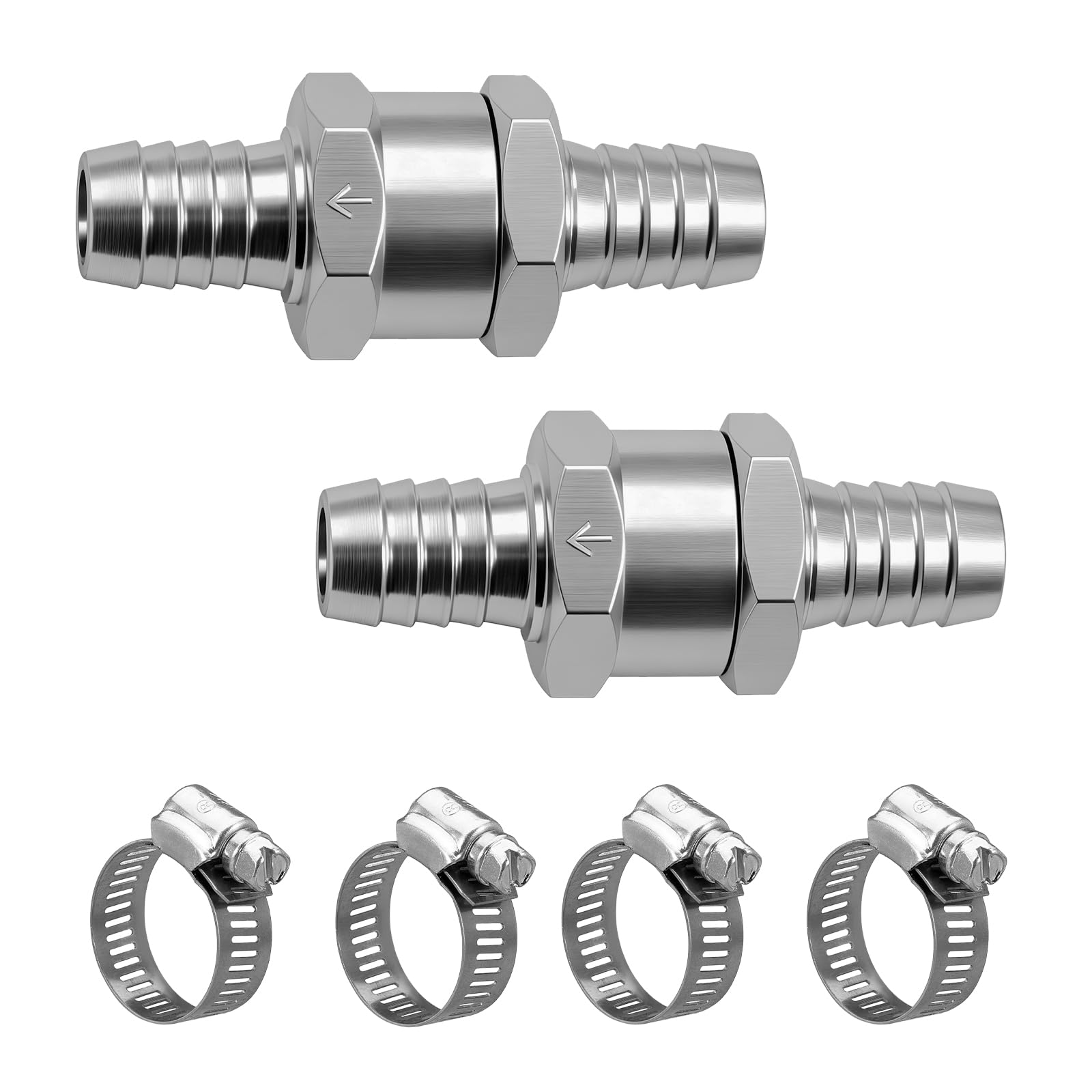 Clapet anti-retour unidirectionnel 12mm en aluminium pour carburant et eau x2