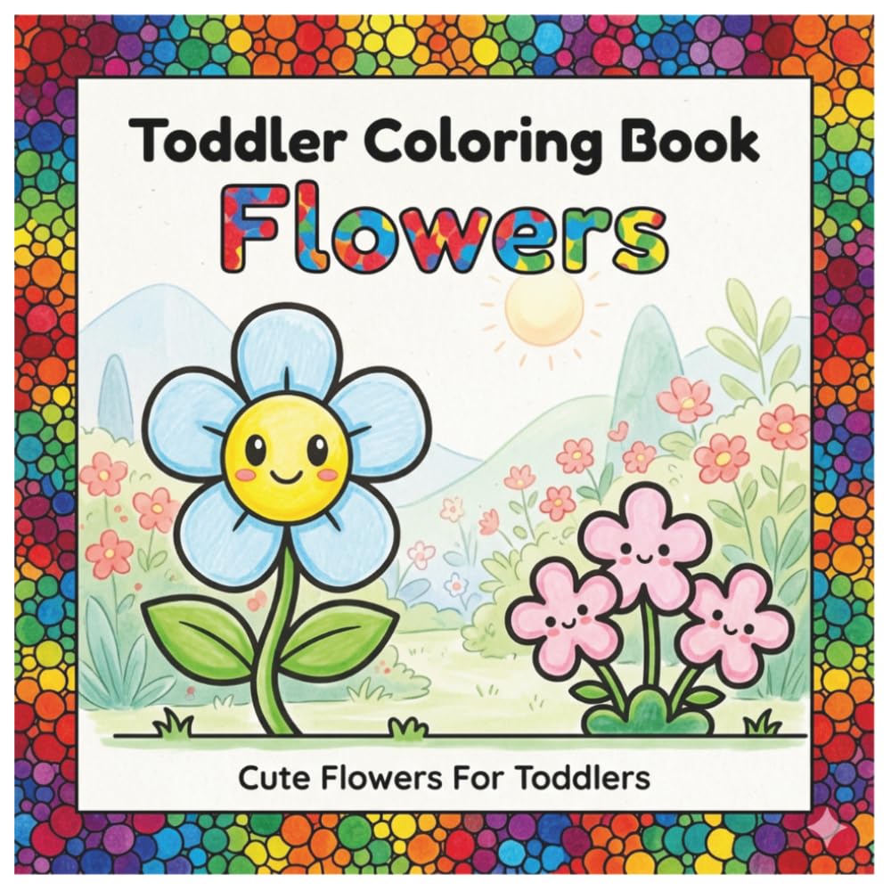 Toddler Coloring Book Flowers: Cute & Easy Coloring Book For Toddlers | Flower Coloring Book For Toddlers | Coloring Pages For Kids Ages 1-3 | Bold Line Coloring Book