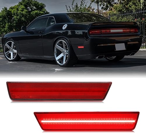 Reemplazo de luz LED trasera lateral para Challenger 2008-2014, cargador 2011-2014, 2 piezas de lente roja lateral guardabarros de posición de