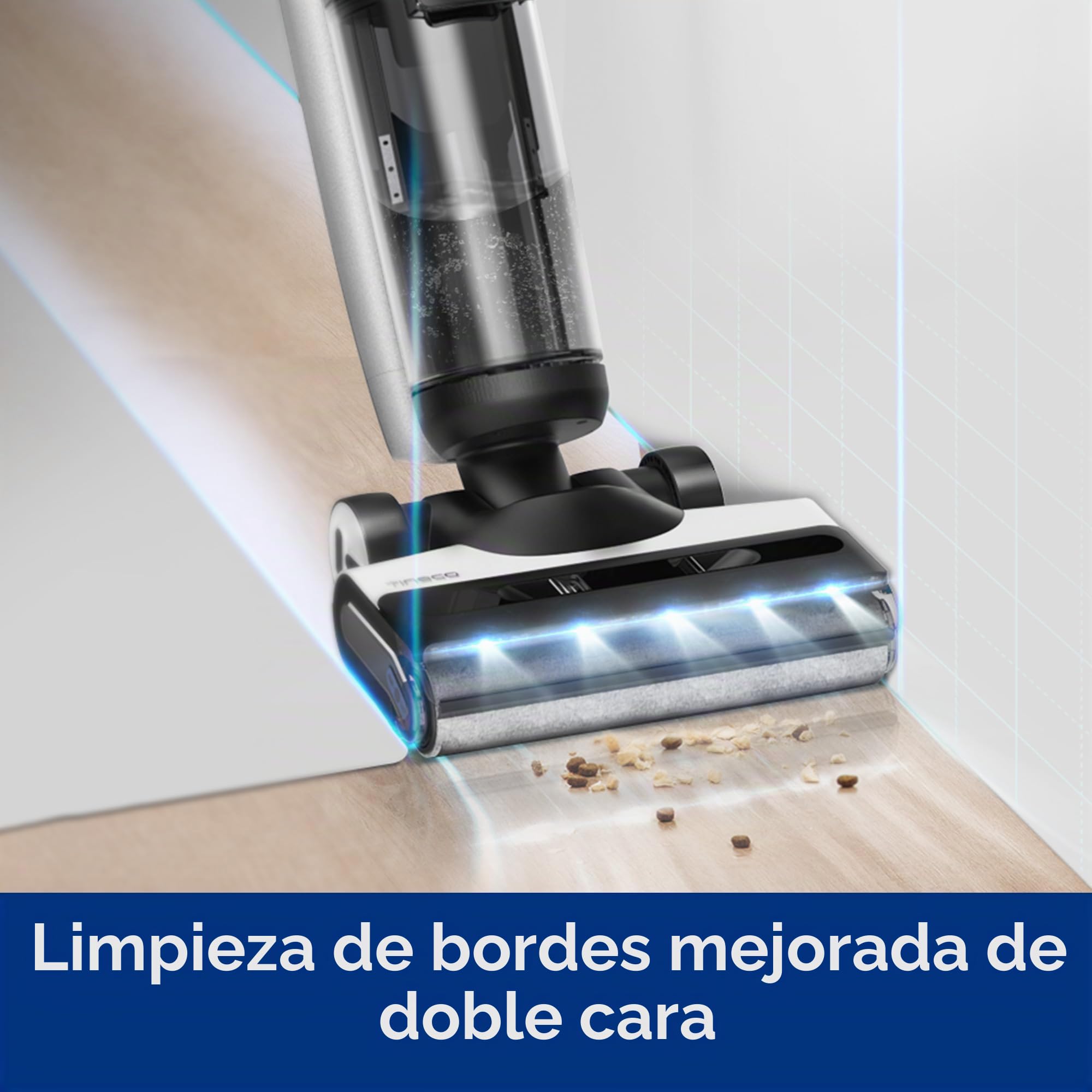 Tineco Floor One S7 Pro - Aspirador en seco y húmedo inalámbrico (40 min, Secado centrífugo, Doble Cara, reconocimiento Inteligente, duración de batería Triple, autolimpieza para Pelo de Animales)
