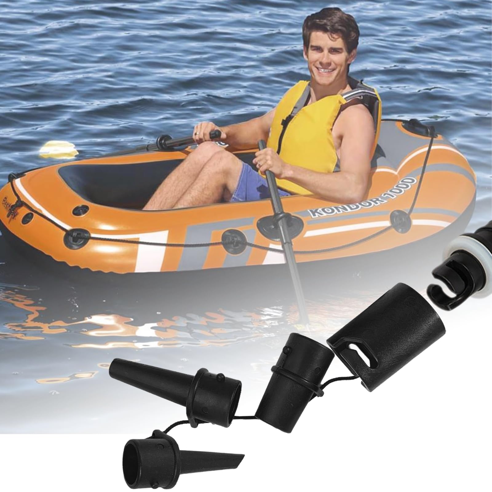 Pumpenadapter Für Schlauchboot & Kajak - 4-in-1 Ventiladapter - Für SUP & Aufblasbare Boote