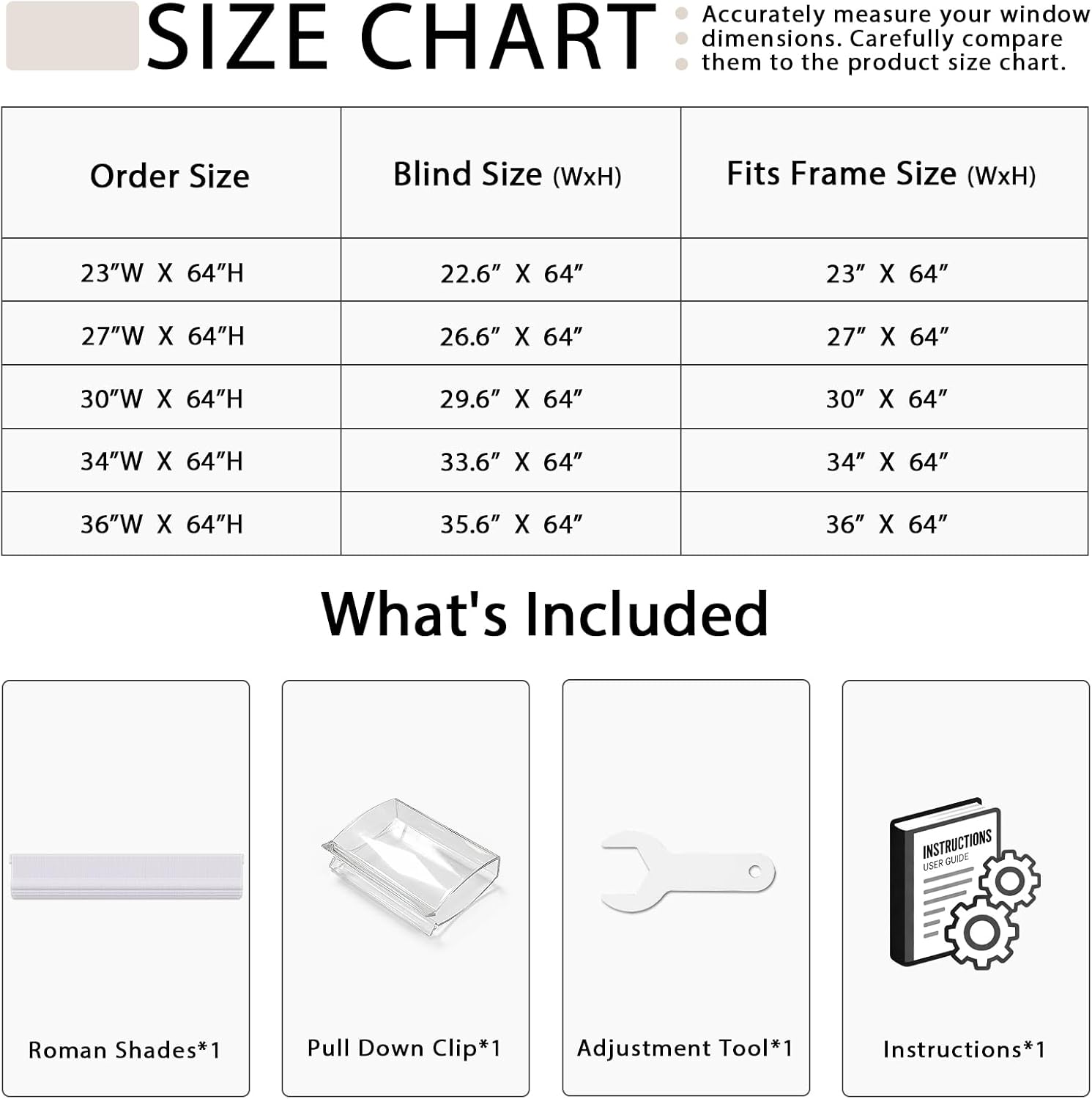 Artpuch No Drill Cordless Roman Shades for Windows, 34" W x 64" H Blackout Window Shades with UV Protection, Privacy Roman Window Blinds for Bedroom Living Room Indoor Office, White 14 (We Customized)
