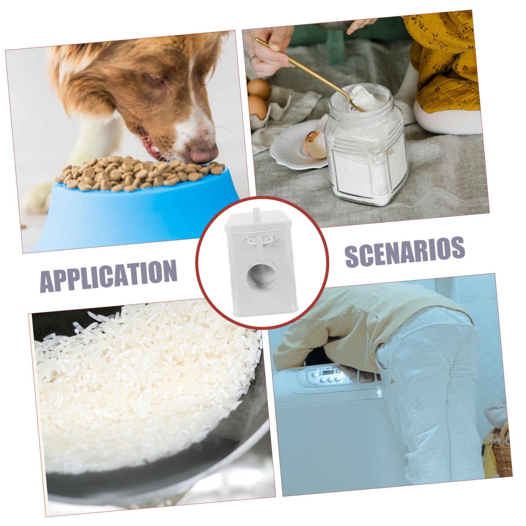 Cabilock Contenedor de Arroz con Tapa Sellada Balde para Ropa Almacenamiento de Harina Recipiente para Alimentos para Mascotas Suministros de Cocina Color