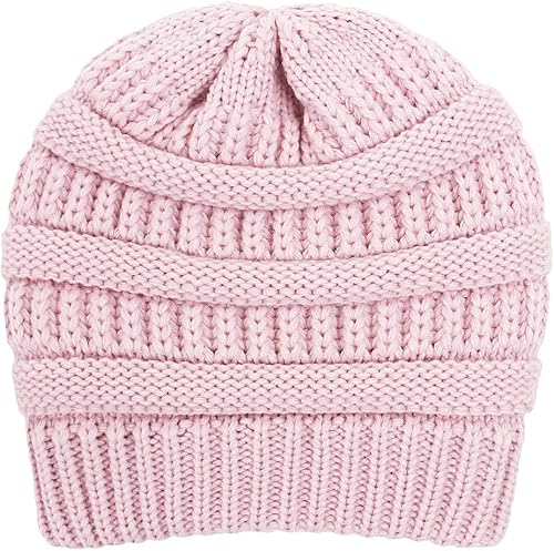 Miniatura 4 de Gorro de invierno para mujer, sombrero de protección para el cabello, gorro de punto cable suave, gorro de nieve con forro de satén para mujer