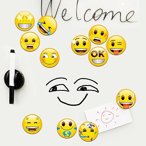 Miniatura 9 de MORCART - 54 imanes de nevera con emoji para nevera, pizarra blanca, imanes de neón, divertidos imanes para escuela, hogar, cocina, oficina, regalo