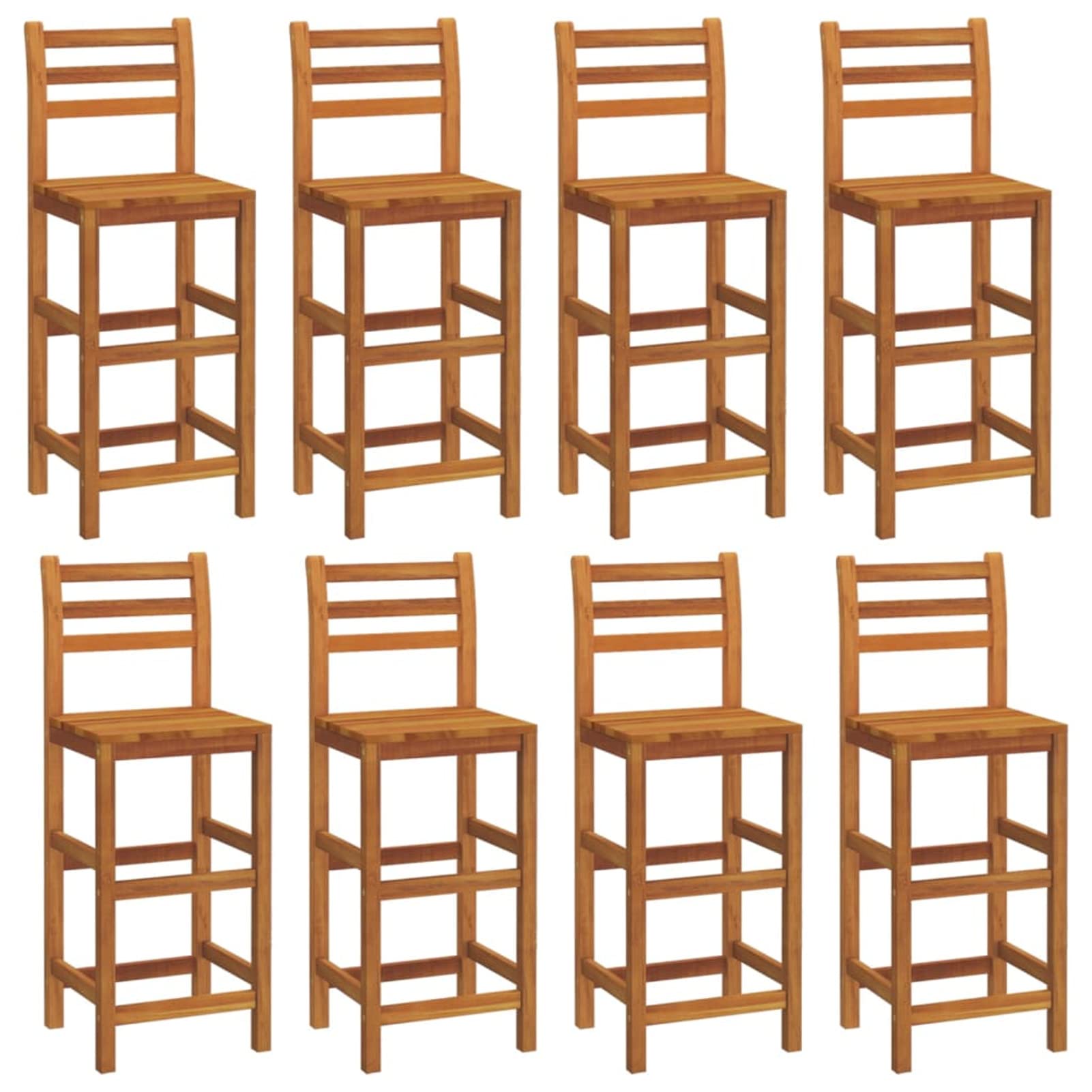 BaraSh Ensemble de Bar de Jardin 9 pcs Bois d'acacia Solide,Ensemble Bar De Jardin,Ensemble De Bar D'Extérieur,Mobilier De Jardin
