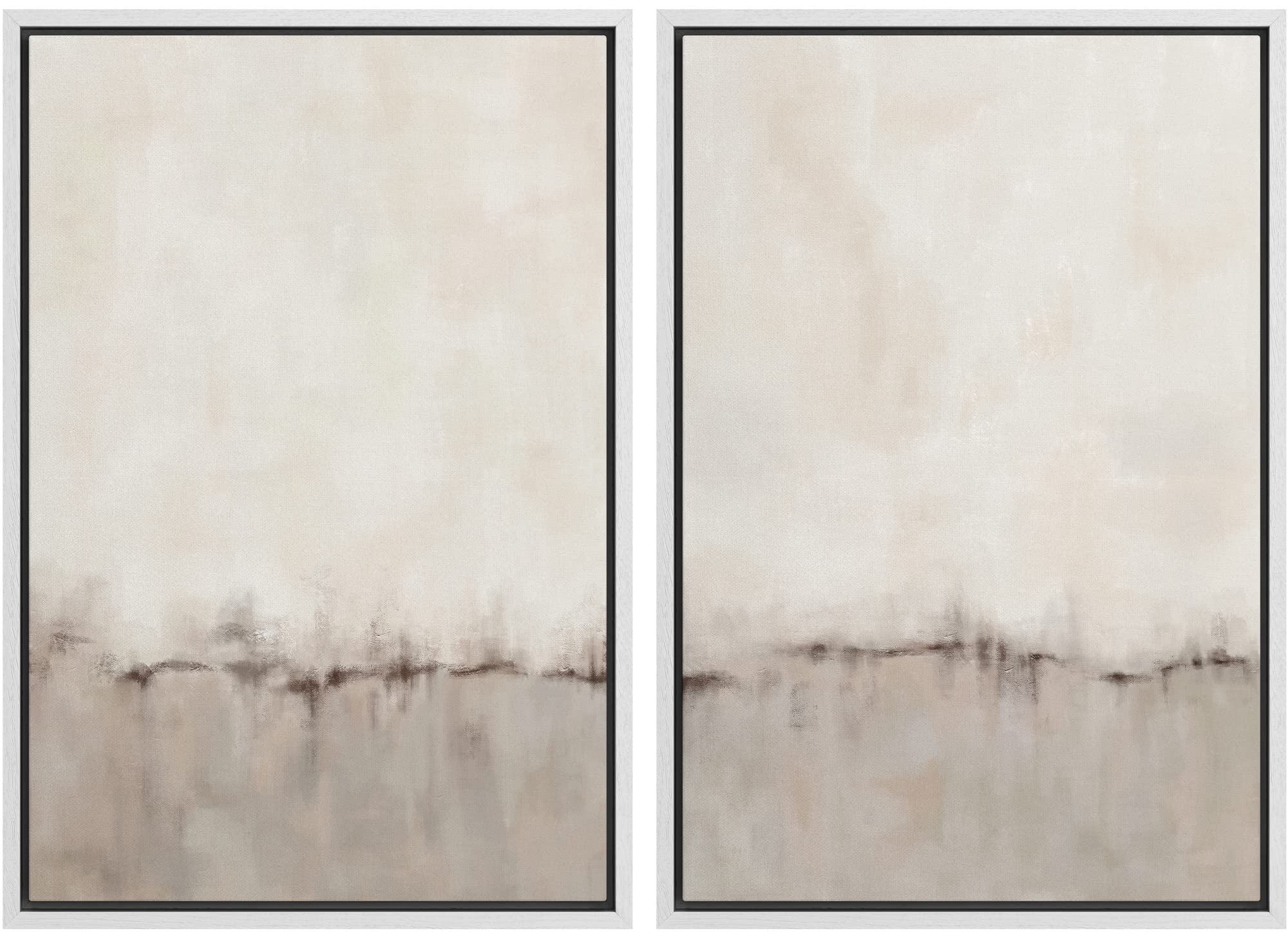 MUDECOR Framed Canvas Print Wall Art Set Watercolor Pastel Green Tan Landscape Abstract Shapes Illustrations Modern Art Decorative Contemporary for Living Room, Bedroom, Office - 16"x24"x2 Natural — view 150