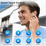 Wireless Earbuds, Bluetooth Headphones 5.4 with 58H Playback, HiFi Stereo with 4 ENC Noise Cancelling Mics Wireless Headphones, Touch Control Earphones, IPX7 Waterproof in Ear Buds for Android/iOS