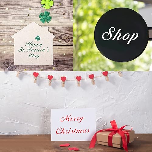 Miniatura 6 de Mossdecal Plantillas de letras del alfabeto de caligrafía de 5 pulgadas para pintar sobre madera, pared, tela, roca, pizarra, pintura, símbolos,