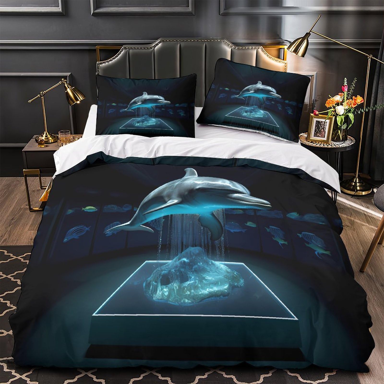 Housse de Couette Dinosaure 3D Hypoallergénique en Microfile Douce et Légère