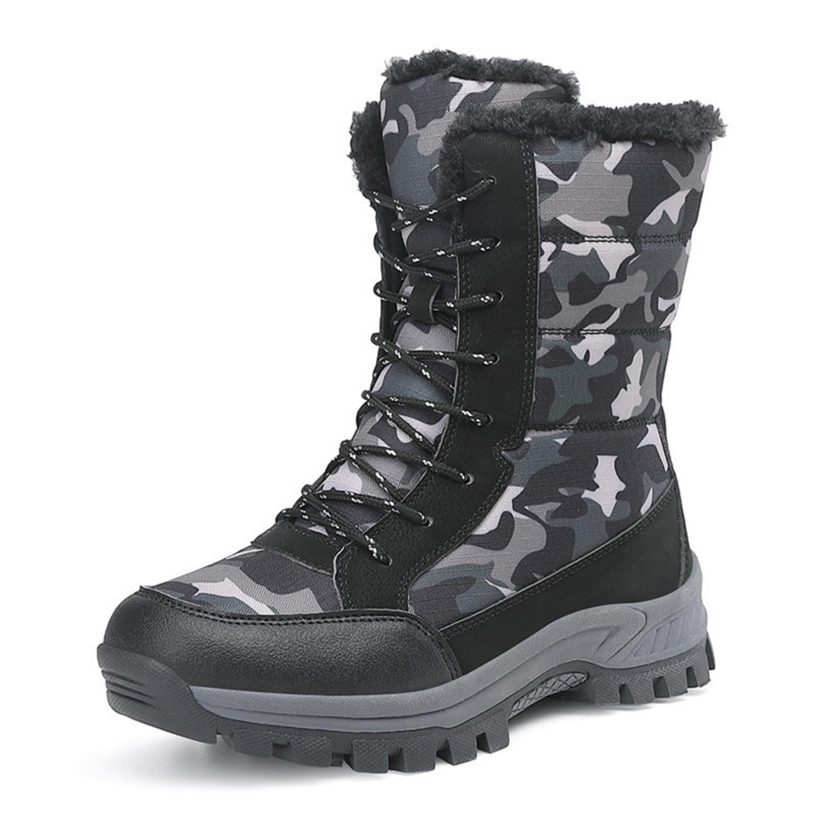 ENEN Bottes de Neige Imperméable Femme Homme 36-42, Bottes Femme Hiver Fourré Antidérapantes Semelle en Caoutchouc Chaude Confortable pour Extérieur, Randonnée