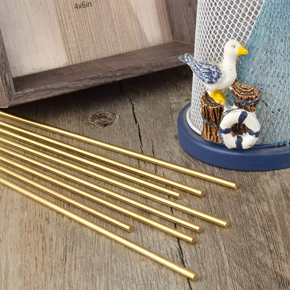 5PCS Brass Rod Pins 200mm Length Knife Handle Pin Rivets 3/4/5/6mm Diameter (6mm)
