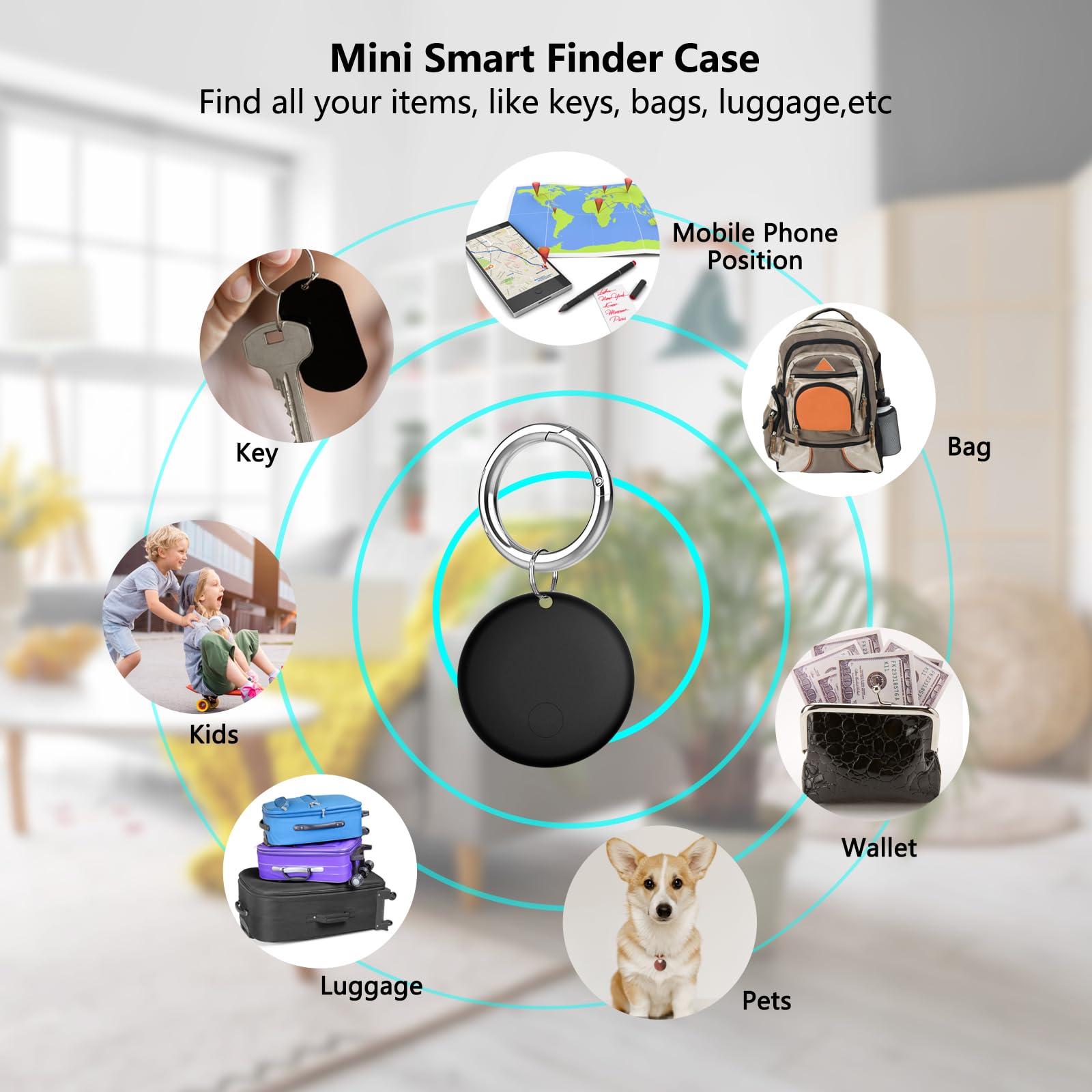 Lot de 2 étuis de suivi GPS pour étiquettes Air Tracker, localisateur de mini clés, sans frais mensuels avec Apple Find My (iOS uniquement), étui Bluetooth anti-perte pour bagages, enfants