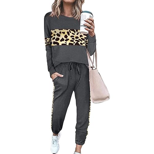PRETTYGARDEN Women's Color Block 2 Piece Tracksuit Crewneck Long Sleeve Tops Long Sweatpants Outfits Lounge Sets
