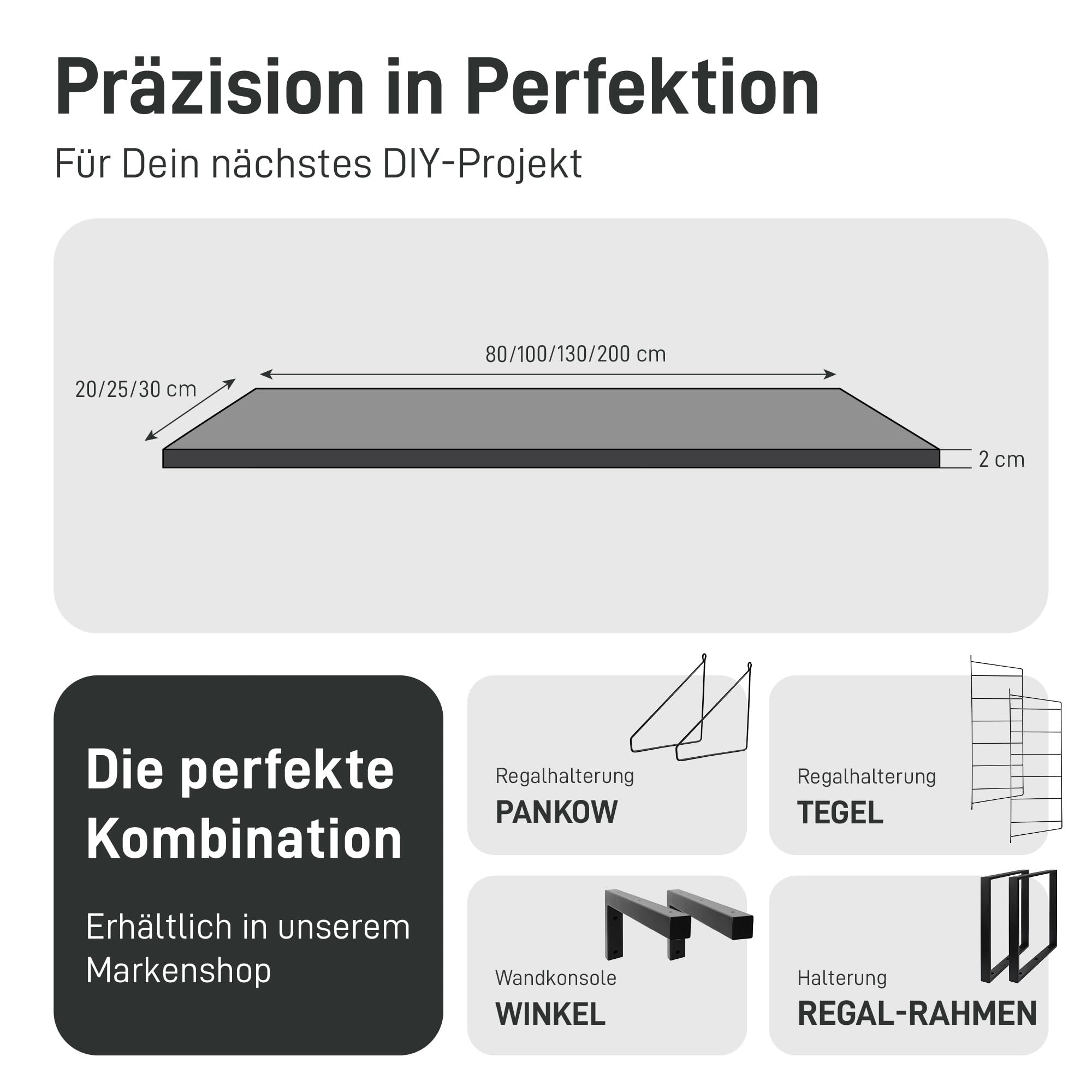1x Regalbrett EICHE Regalboden Wandregal, Küchenablage, Fensterbank, Schweberegal Massivholz viele Maße Einlegeboden Rustikal Wandboard schwebend Halterung Bücher Dekoration (25cm Tiefe, 200cm Breite)