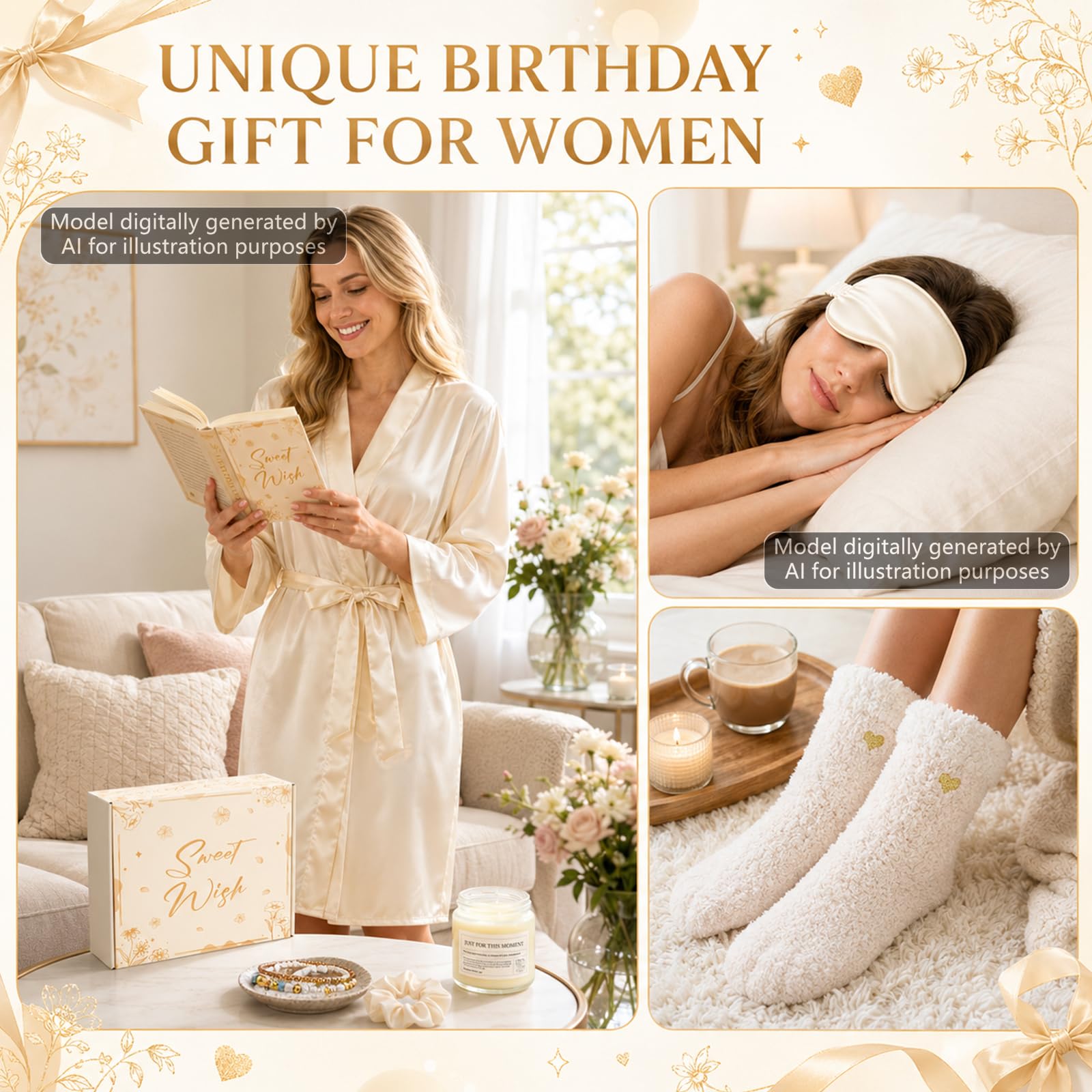 Lot de 17 paniers de spa pour femme - Cadeau d'anniversaire pour femme - Cadeau de remise de diplôme - Ensemble de soins personnels avec peignoir de bain, pinceaux de maquillage, bougie parfumée
