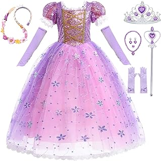 iTVTi Princess Rapunzel Costume Little Girls Dress Up for Birthday Party Halloween Carnival, 3-4 Years(Tag 110)
