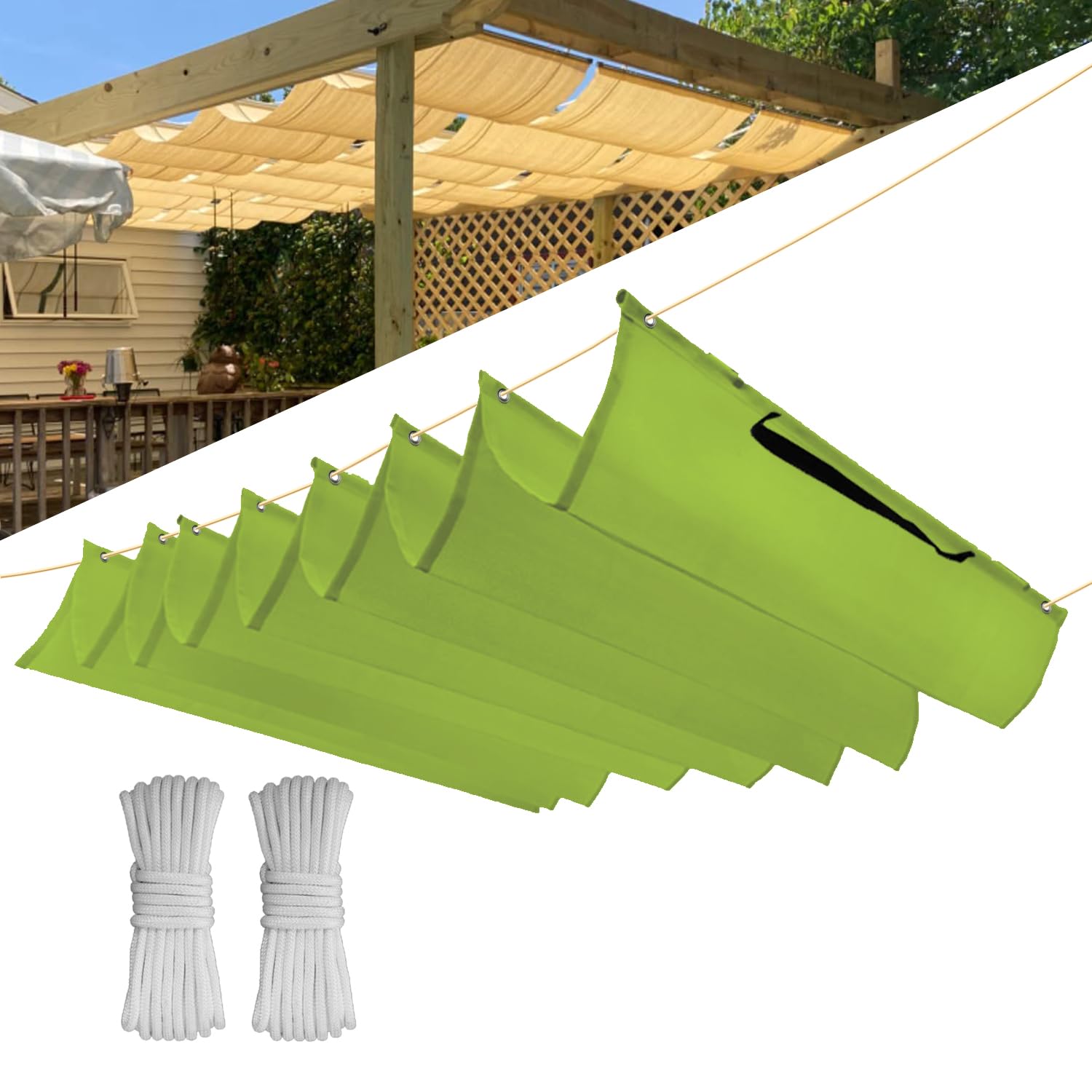 Copertura impermeabile regolabile UV Protect e Sail retrattile 1.3x per Pera Garden Outdoor Sune Sn - Bianco
