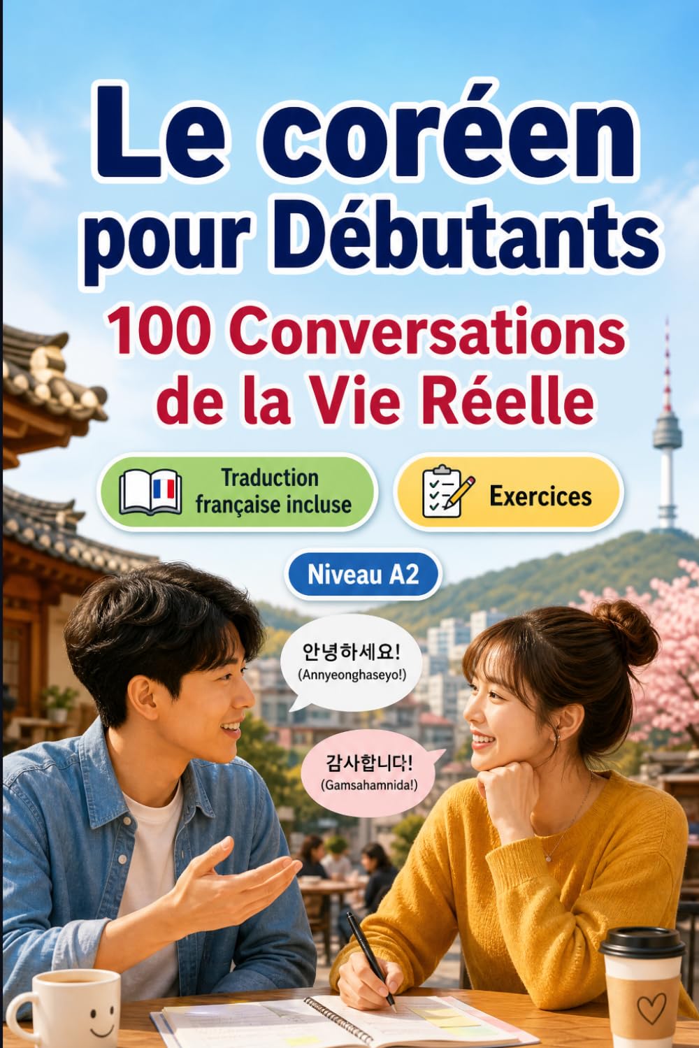 Le coréen pour Débutants A2 : 100 Conversations de la Vie Réelle: Apprenez le coréen en situations réelles, passé, futur, voyages, travail, dialogues bilingues, vocabulaire et exercices