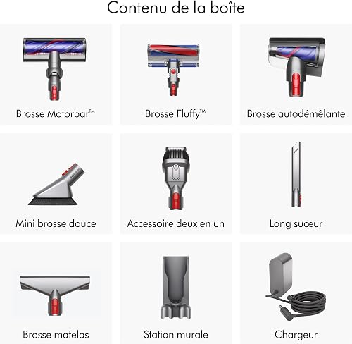 Dyson V8 Absolute Aspirateur sans Fil, 115 AW, Jusqu’à 40 Min d’autonomie, Brosse Motorbar Anti-enchevêtrement, élimine Les Poils d’Animaux, tête Fluffy, aspirateur à Main et Sol - 4