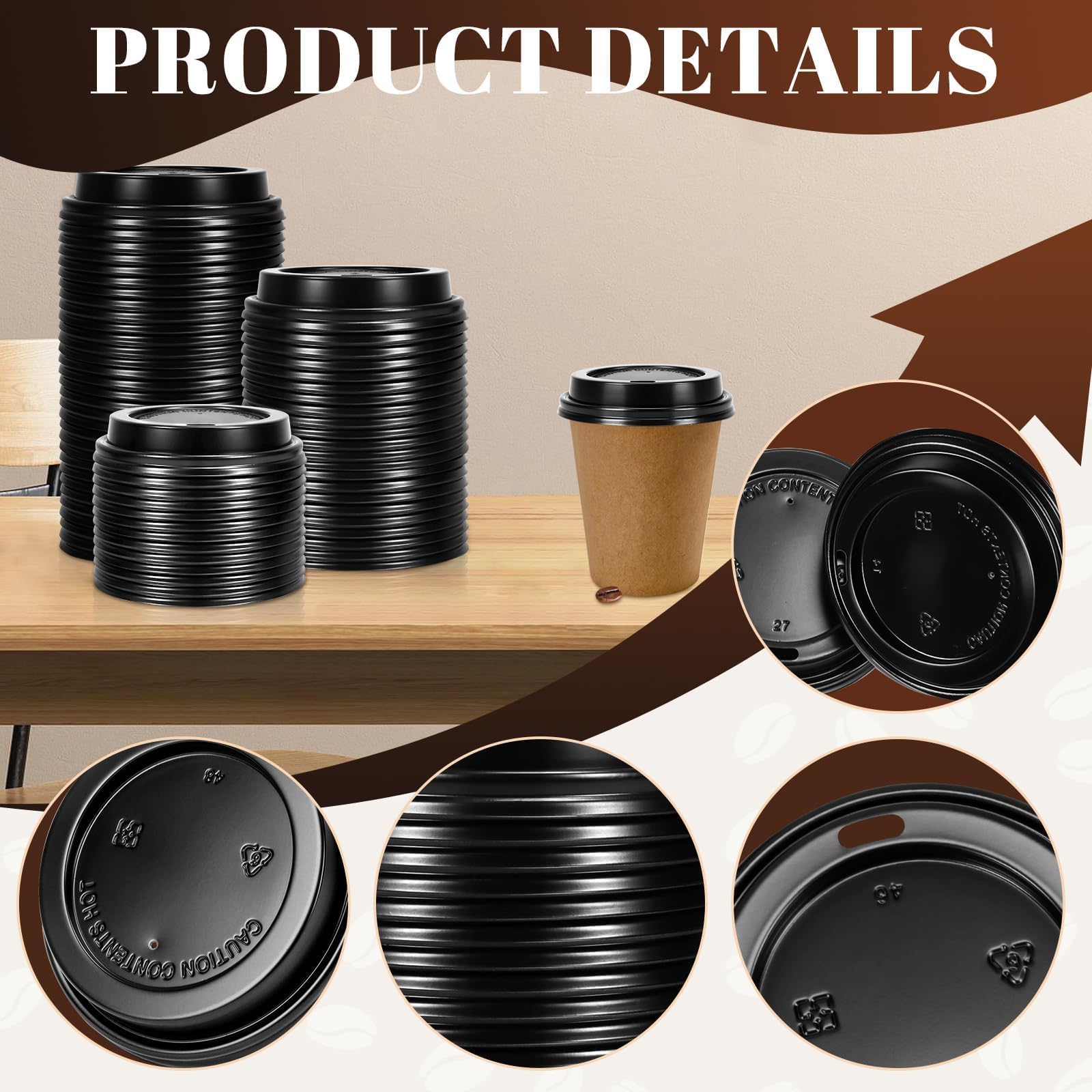 Snapklik.com : CZWESTC 100 Pack Coffee Cup Lids, 90mm Disposable ...