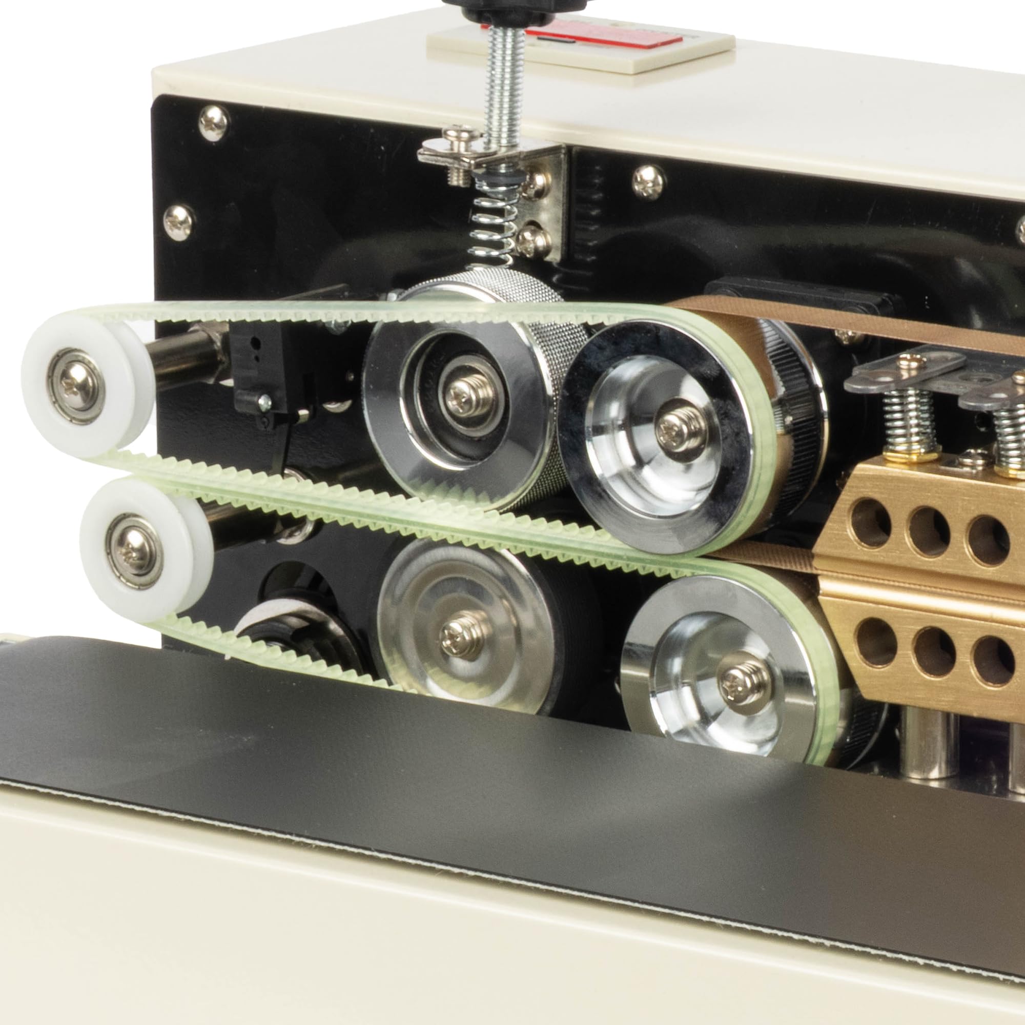 U.S. Solid Máquina selladora automática vertical y horizontal de banda continua, control digital de temperatura para bolsas de PVC de 0,02 a 0,8 mm, 220 V con codificación de sellos y contador