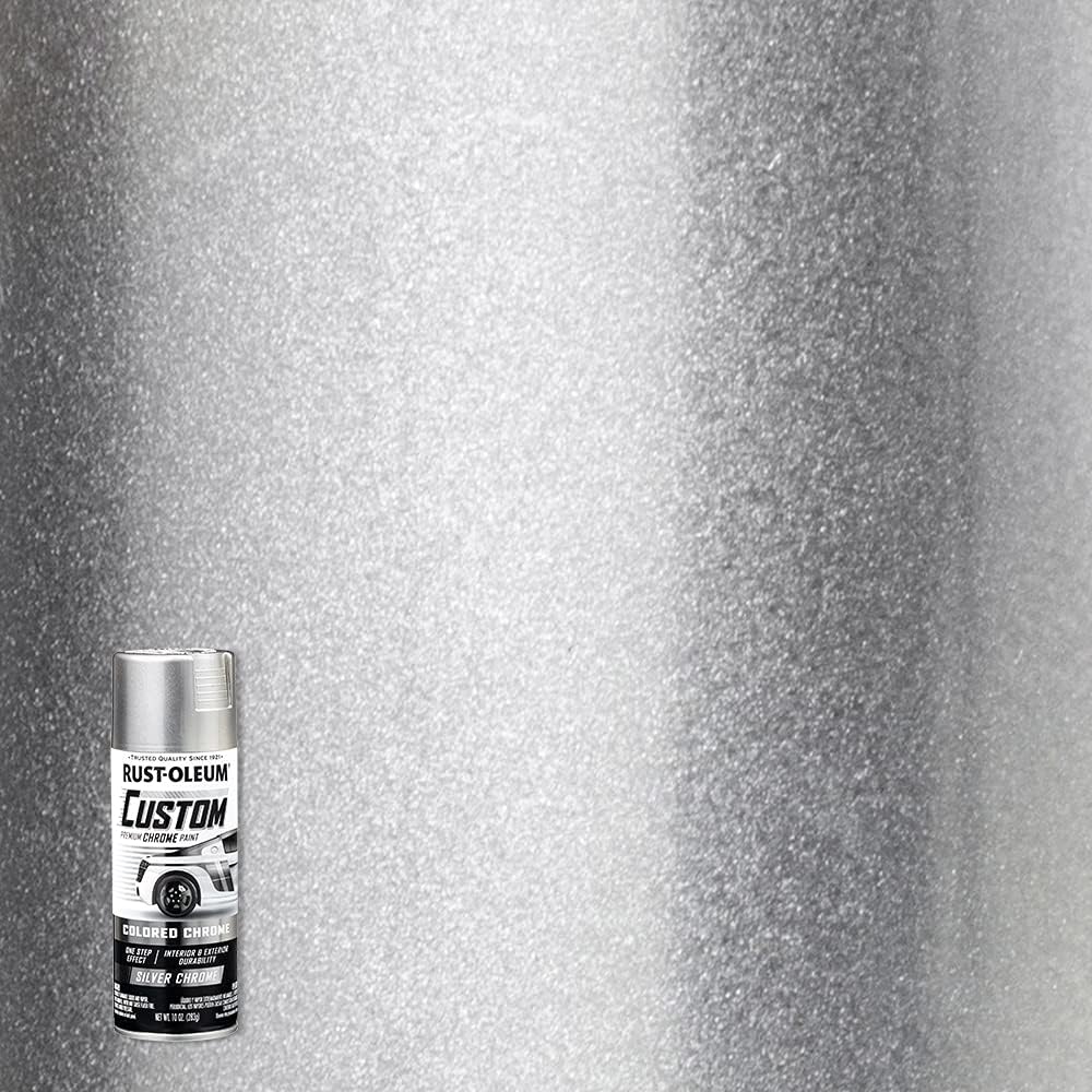 Rust-Oleum 340558-6PK Automotive Custom Chrome Spray Paint, 10 oz, Silver, 6 Pack
