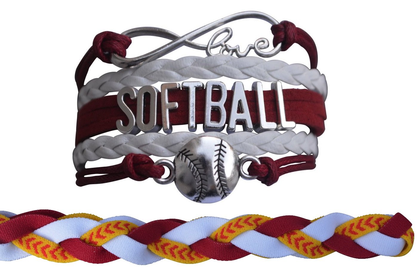 Infinity Collection Softball Bracelet & Headband Set- Softball Gift- Girls Softball Jewelry -Perfect Softball Player, Team and Coaches Gifts