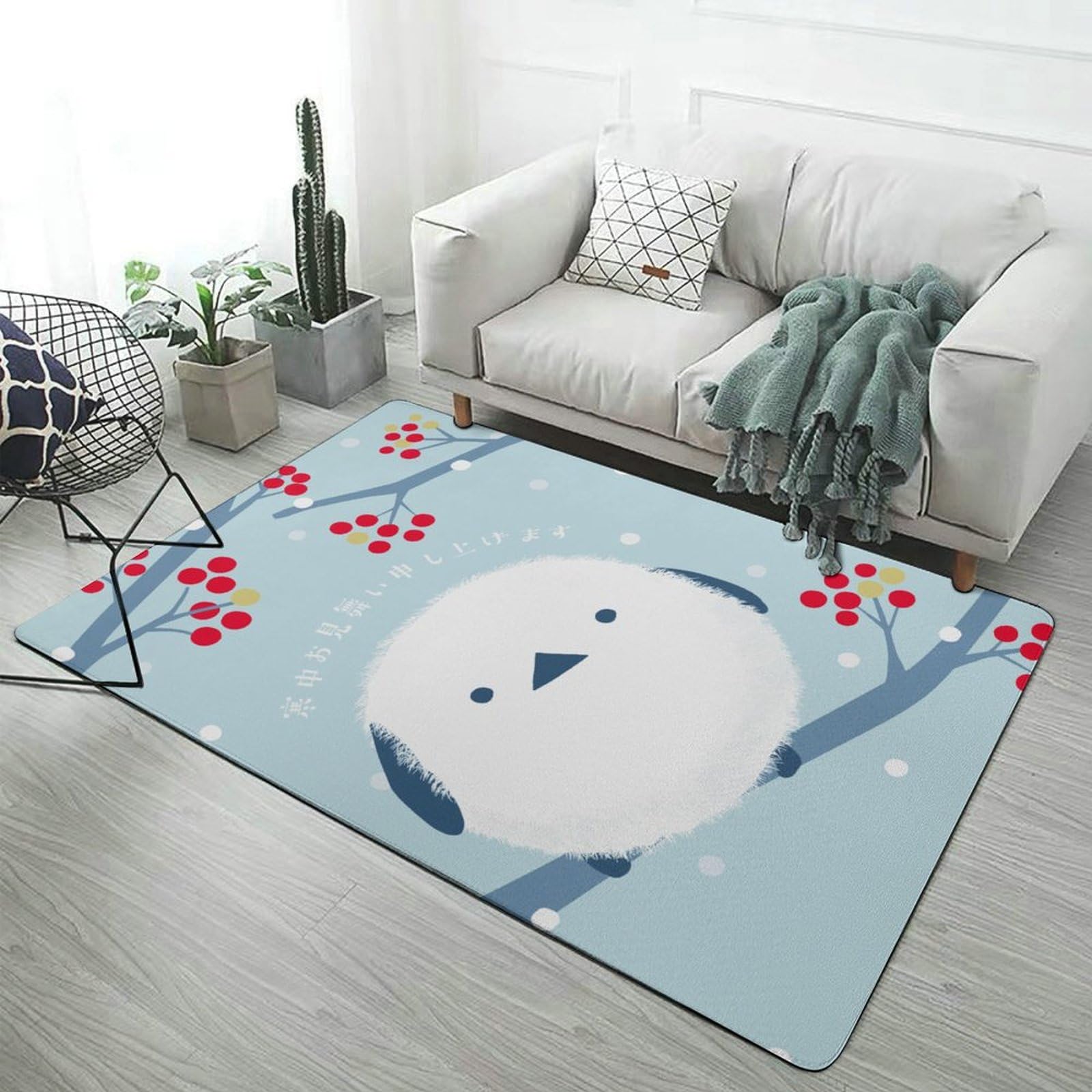 Amazon | カーペット シマエナガ かわいい 鳥柄 絨毯 ラグ ラグマット