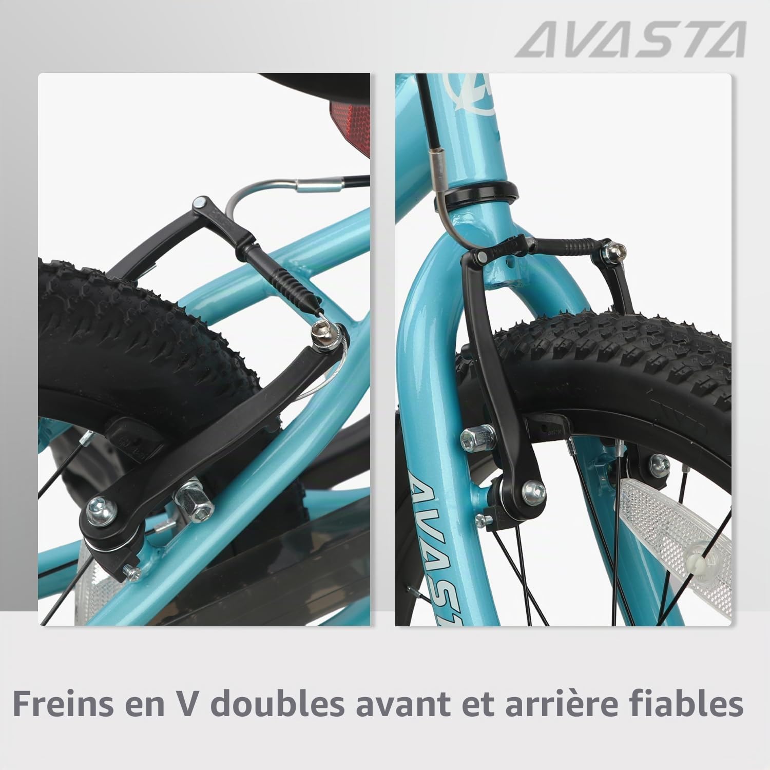 AVASTA Bilbo Vélo pour Enfants 18, 20 et 24 Pouces pour garçons et Filles âgés de 5 à 14 Ans, avec Guidon et Selle réglables, Deux Freins V-Brake et Une béquille, Disponible en Plusieurs Couleurs