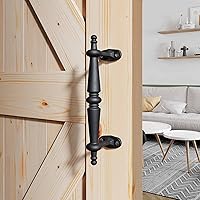 Vista 10 de EaseLife Manija de puerta de granero de 9 pulgadas, agarre de aluminio negro rústico, manijas de puerta, fácil instalación, paquete de 2