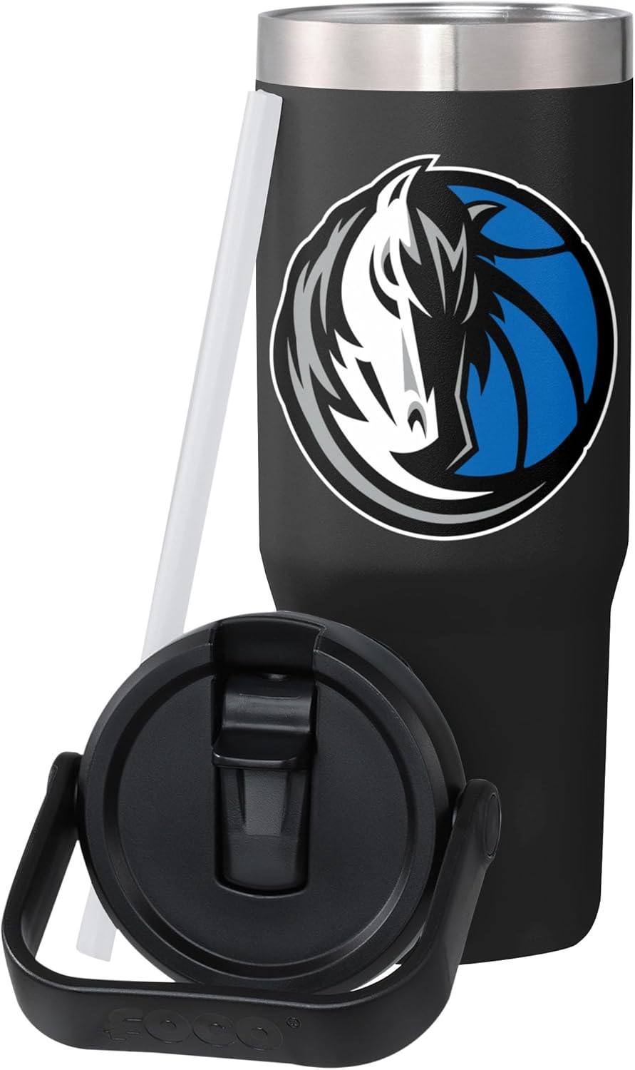 FOCO NBA 30 oz Solid Tumbler with Straw