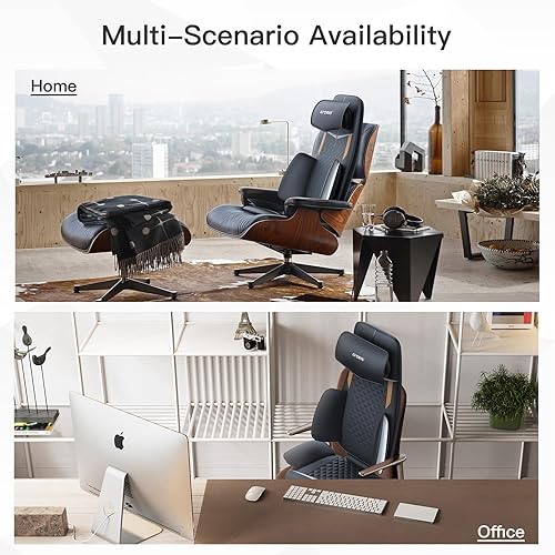 Miniatura 7 de CLORIS Masajeador de cuello y espalda con calor, reposacabezas ajustable automático, compresión Shiatsu 3D y almohadilla de masaje rodante