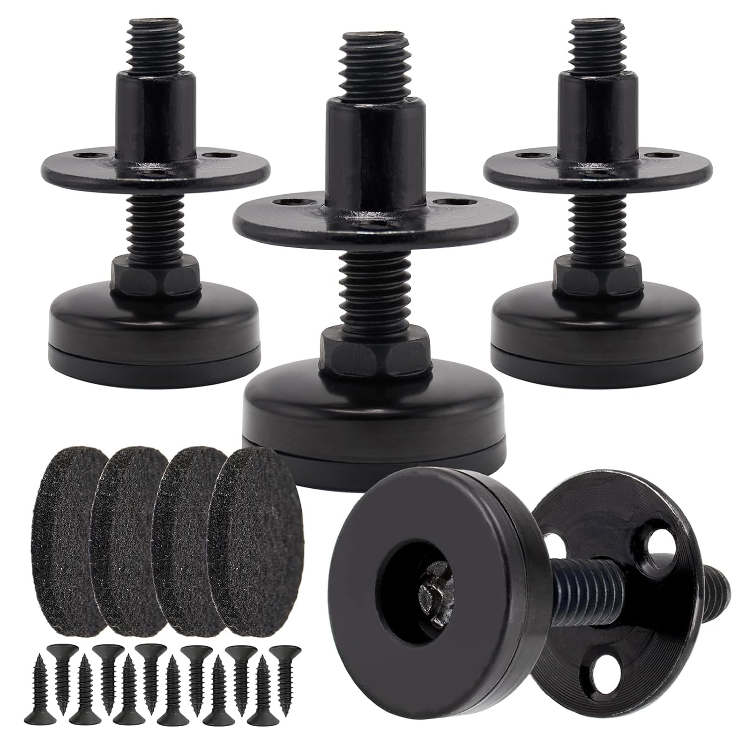 NEWBYTEK Furniture Leveling Feet Heavy Duty Adjustable Furniture Feet Levelers Screw on Heavy Duty Desk Chair Cabinet Dresser