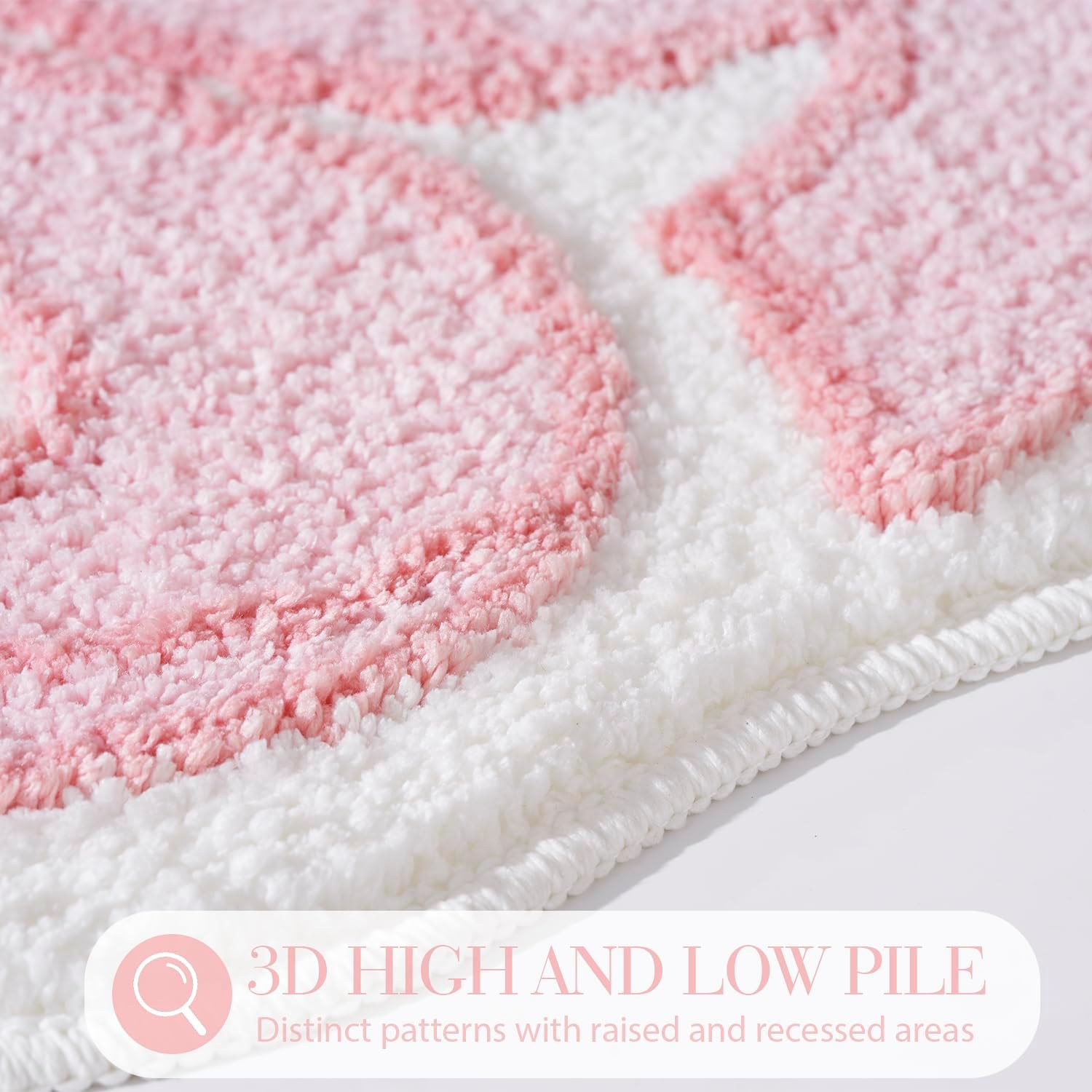 ELDONE Pink Bow Shaped Bathroom Rugs, Cute Bath Mat Non Slip, Microfiber Aesthetic Trendy Funky Fun Preppy Girly Rug, Coquette Bow Decor for Girls Kids Bedroom, Nursery Room, Vanity, 36" x 23"