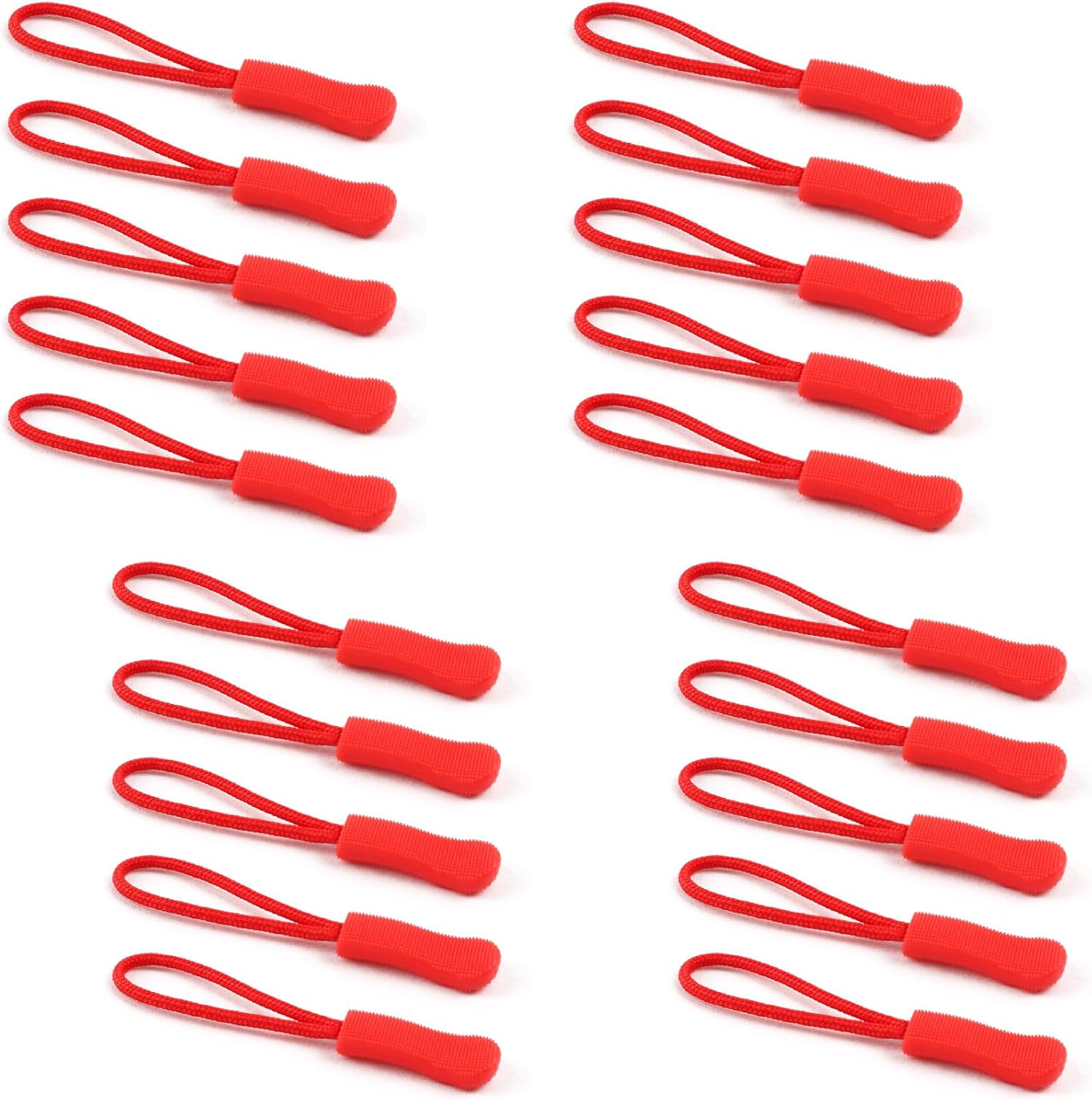Red Snail 20PCS Zipper Pull - Bright Helper, Replacement, Nylon Pulls Tab for Backpacks
