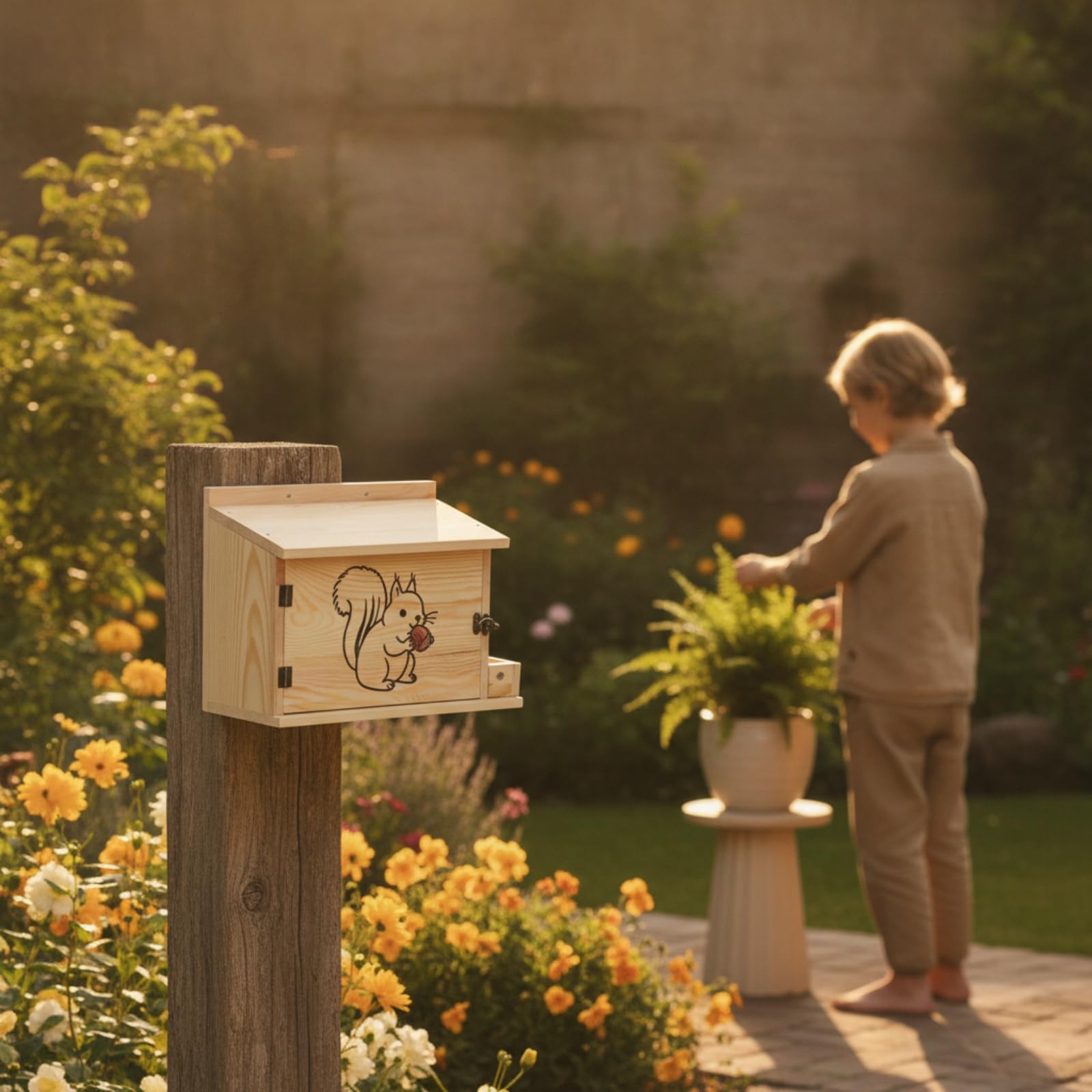 Eichhörnchen Unterschlupf mit Schutzvordach Und Metallbeschlag für Kleine Säugetiere Robuste Nistbox mit Belüftung für Ganzjährige Nutzung für Baummontage Und Gartenwildtier Beobachtung