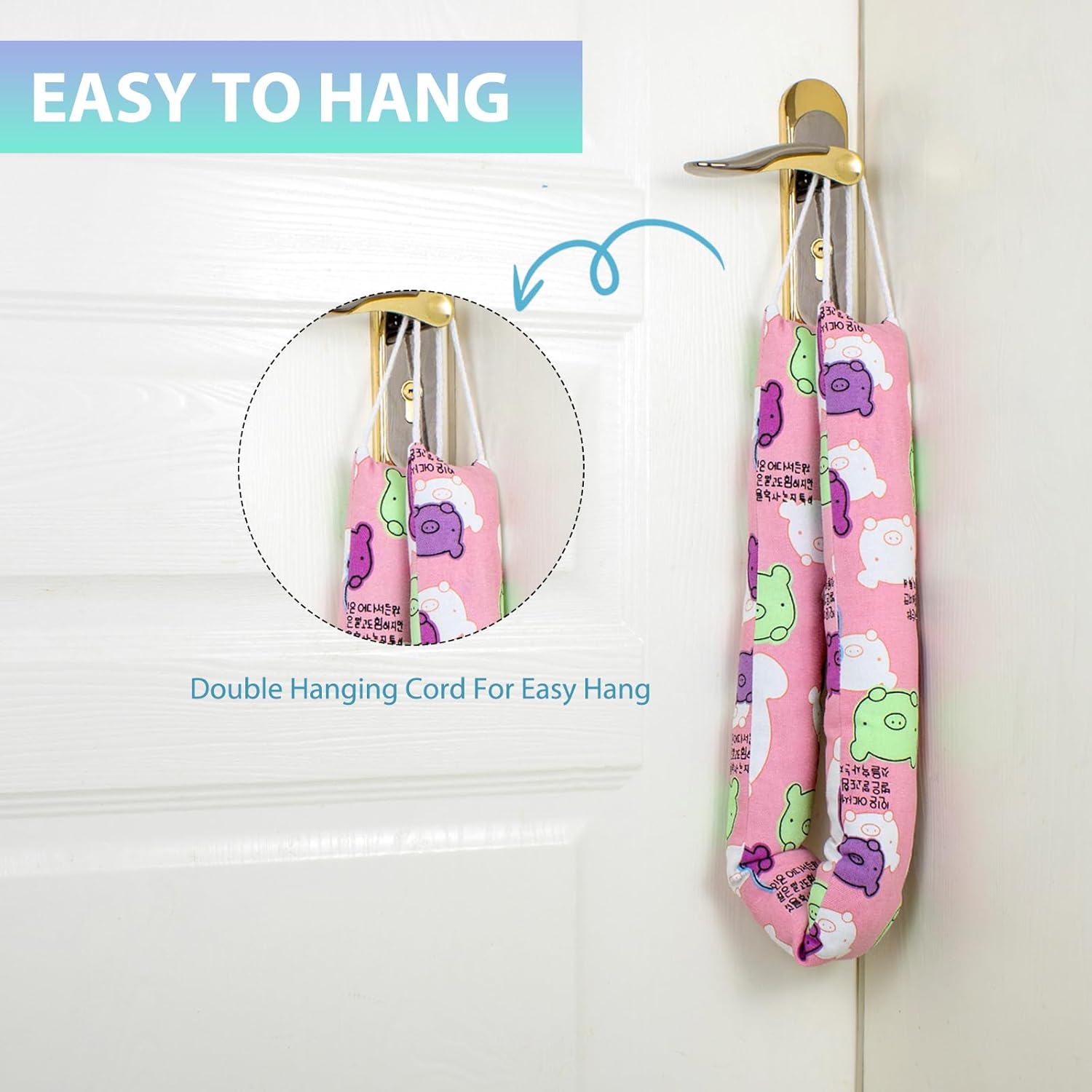 加重ドアドラフトストッパー、2パック 40インチ ドア下ブロッカー、ドア窓下エアノイズライトギャップフィラー、省エネ漫画プリントキャ