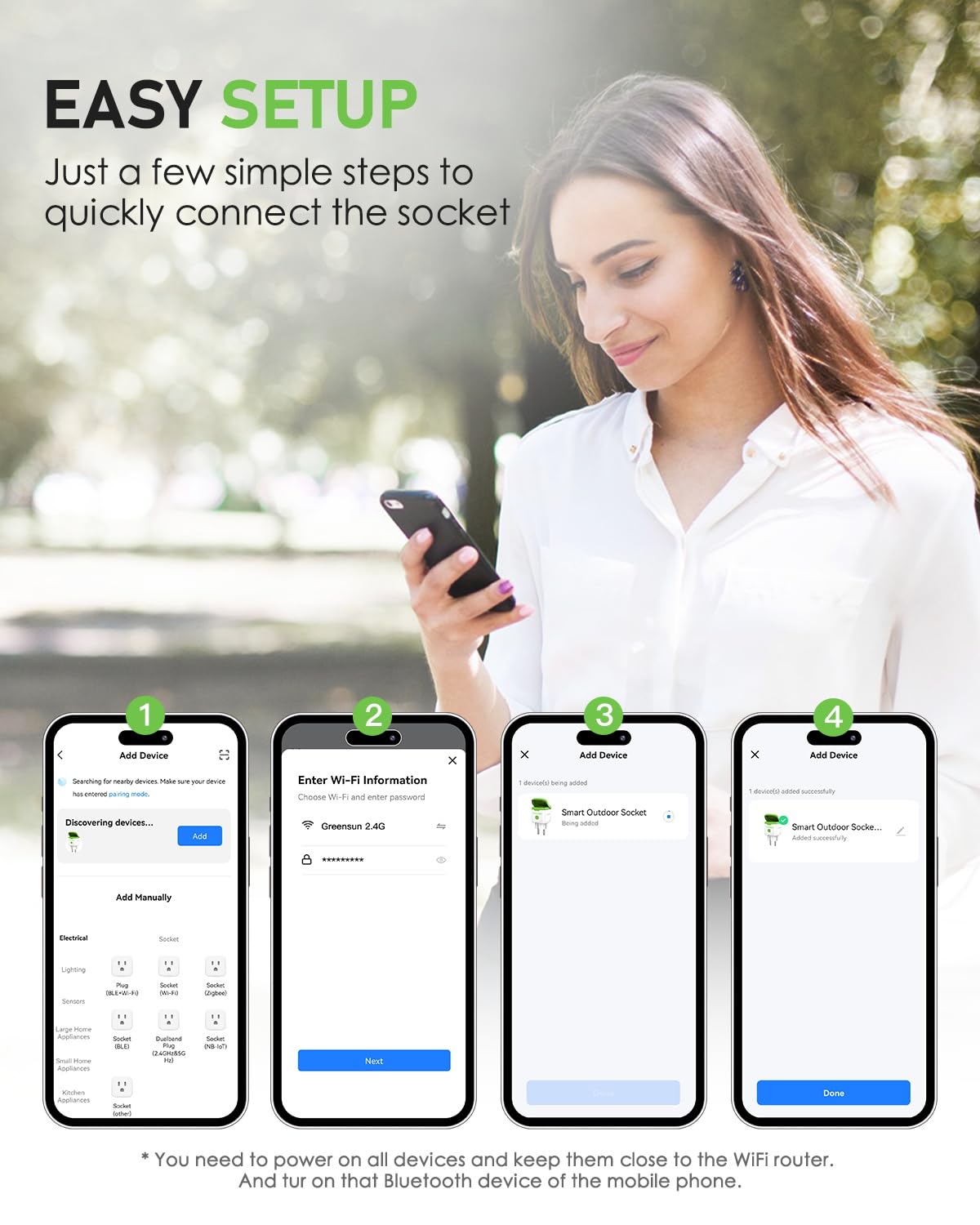 GreenSun Prise Connectée - Prise Exterieure Etanche Programmateur Prise Electrique Exterieur Compatible avec Alexa, Google Home Prise Connectée Wifi IP44 16A 3600W Minuteur Prise Electrique