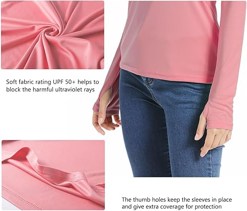 Miniatura 5 de Willit Camiseta de manga larga con protección solar UPF 50+ para mujer, camiseta de protección solar SPF UV, camiseta de protección contra