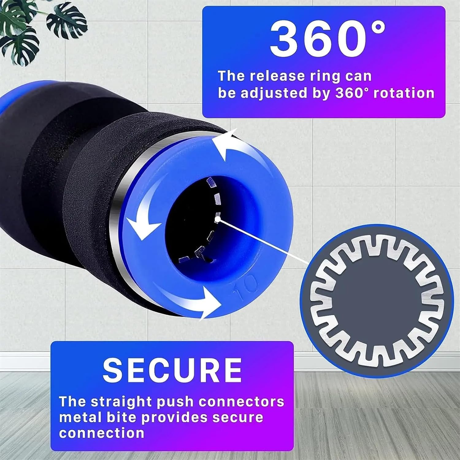 80pcs/Box Set Air Straight Pneumatic Fittings Connector PU Water Pipes Quick Release Connector PU-4/6/8/10/12mm Push in Straight(B kit (60pcs))