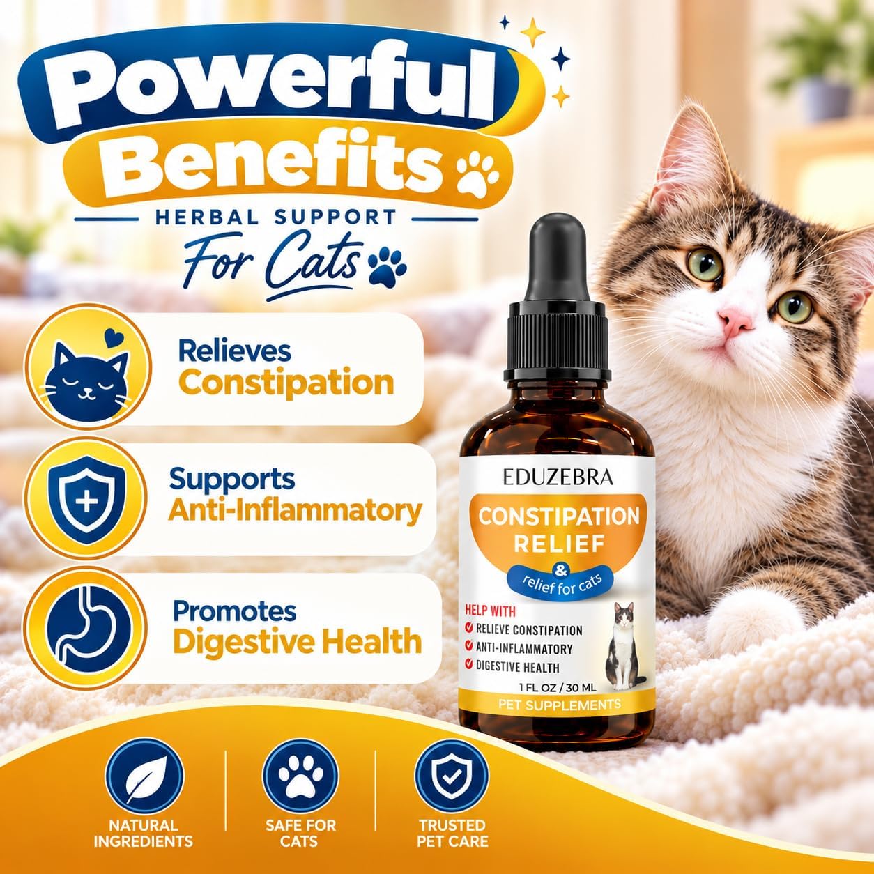 Cat Constipation Relief, Cat Stool Softener, Herbal Laxative for Cats thumbnail