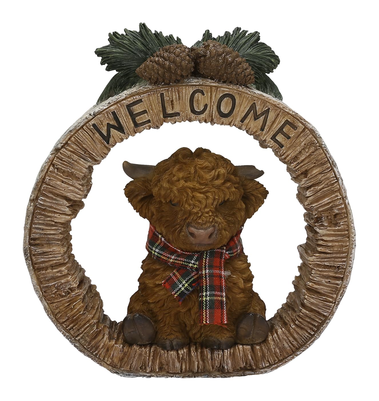 Vivid Arts - Highland Cow - Highland Cattle Silver Birch Welcome Log