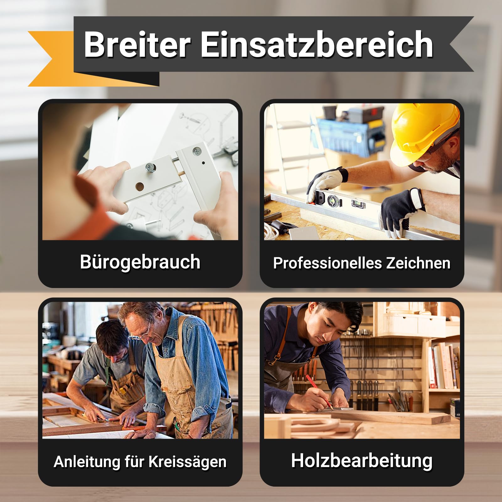 Zimmermannswinkel Set 300mm und 180mm, Präzises Winkelmesser mit abwischbare Notizzone, 45 und 90 Grad Aluminiumwinkel zum präzisen Zeichnen, Messen und Prüfen